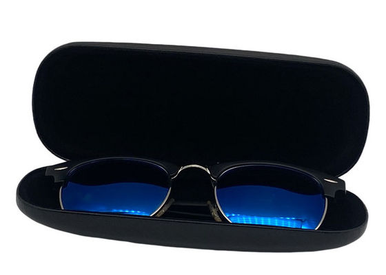 Black Clamshell Hard Metal Sunglass Case 160x64x41mm